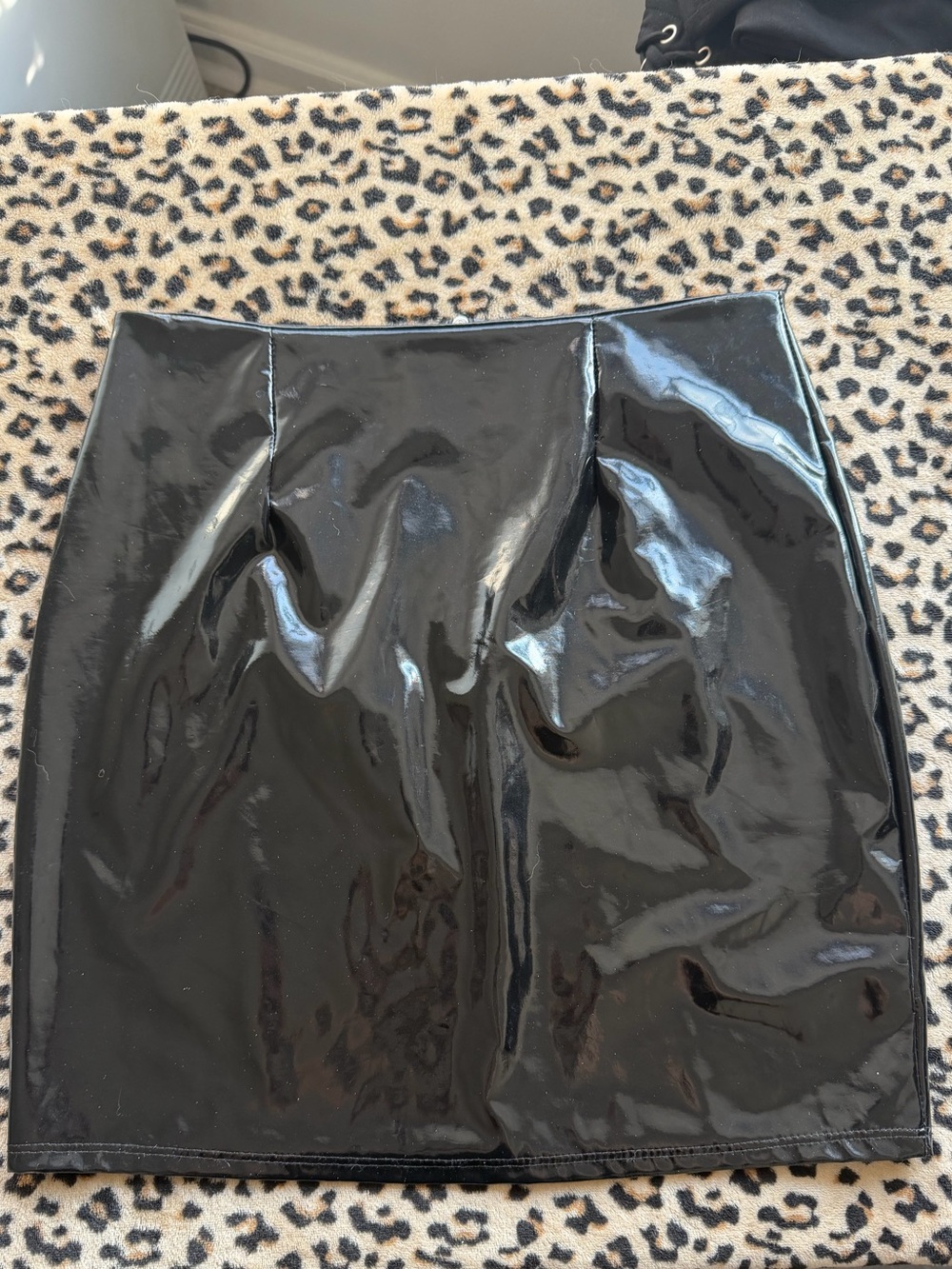 Black PVC Mini Skirt- M